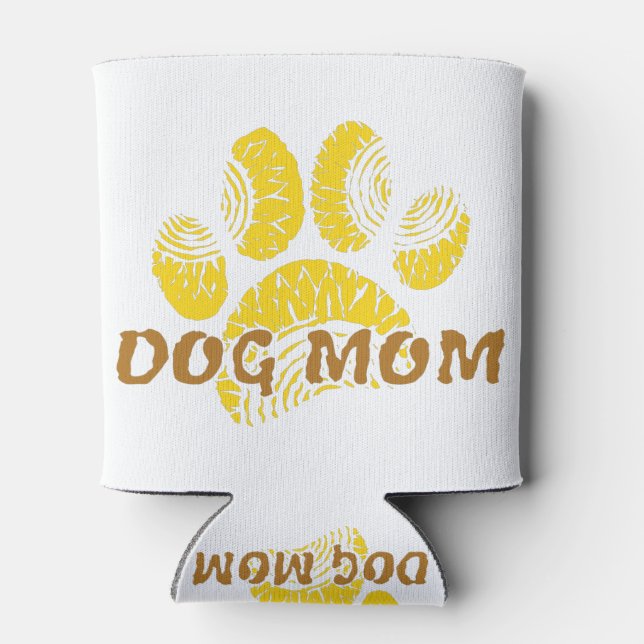 Hunde Mama Paw Sonnenblume Zeichnend Dosenkühler (Rückseite)