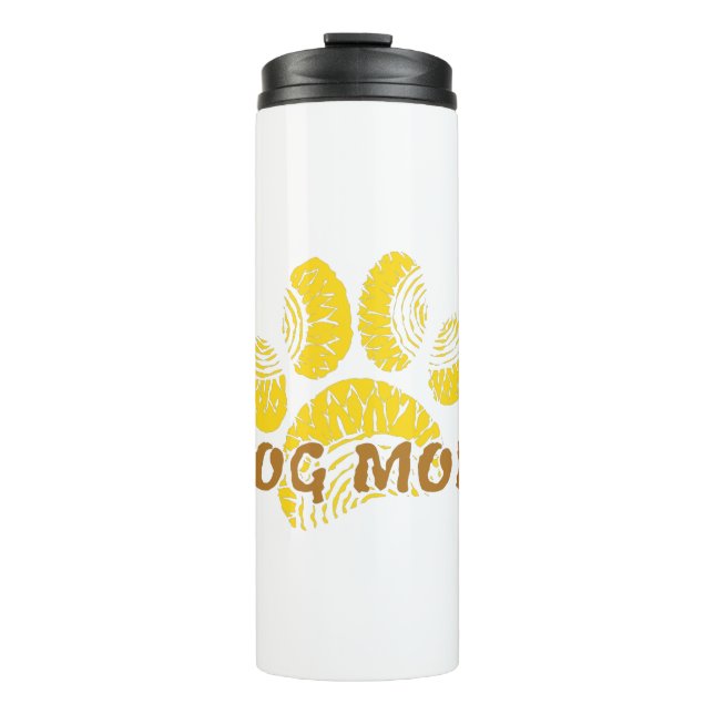 Hunde Mama Paw Sonnenblume Zeichnend Thermosbecher (Vorderseite)