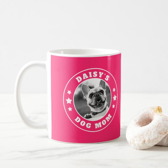 Hunde Mama Personalisiert Foto und Name Kaffeetasse (Mit Donut)