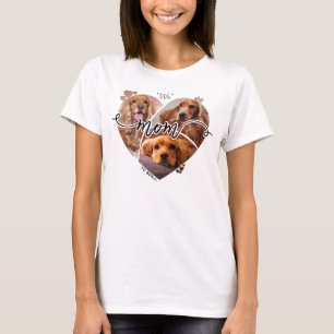Hunde Mama Personalisiert herz-geformt 3 Fotomater T-Shirt