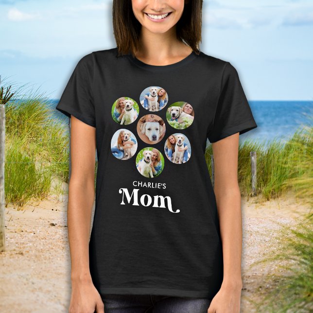 Hunde MAMA Personalisierte Haustiere Foto Collage  T-Shirt (Von Creator hochgeladen)