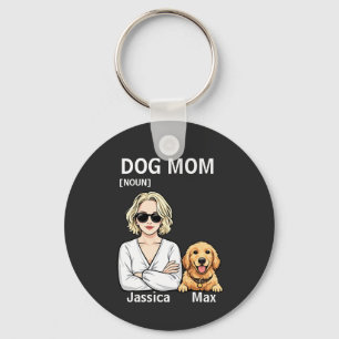 Hunde-Mama-Porträt mit Golden Retriever Kunst Schlüsselanhänger