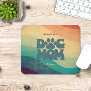Hunde-Mama Retro Personalisiert Mousepad