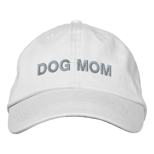 Hunde Mama rosa weiße bestickte Baseballkappe (Vorderseite)