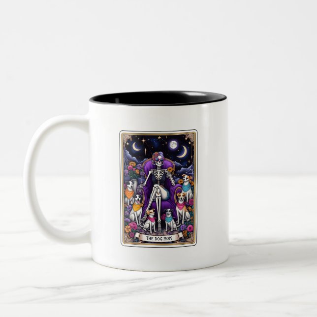 Hunde Mama Tarot Card Kaffeekarte Tasse (Links)
