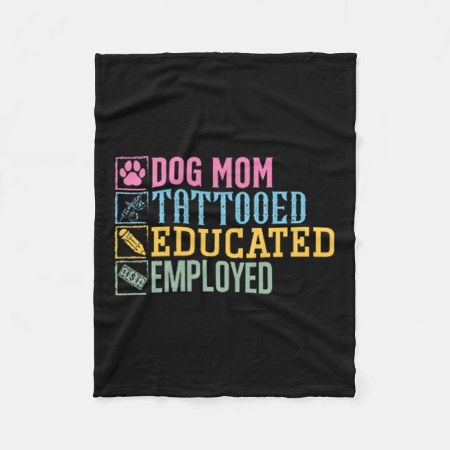 Hunde Mama Tätowierte Erziehungsberechtigte Heimti Fleecedecke (Vorderseite)
