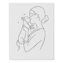 Hunde-Mama-Wandkunst-Druck Minimalistischer Tierli