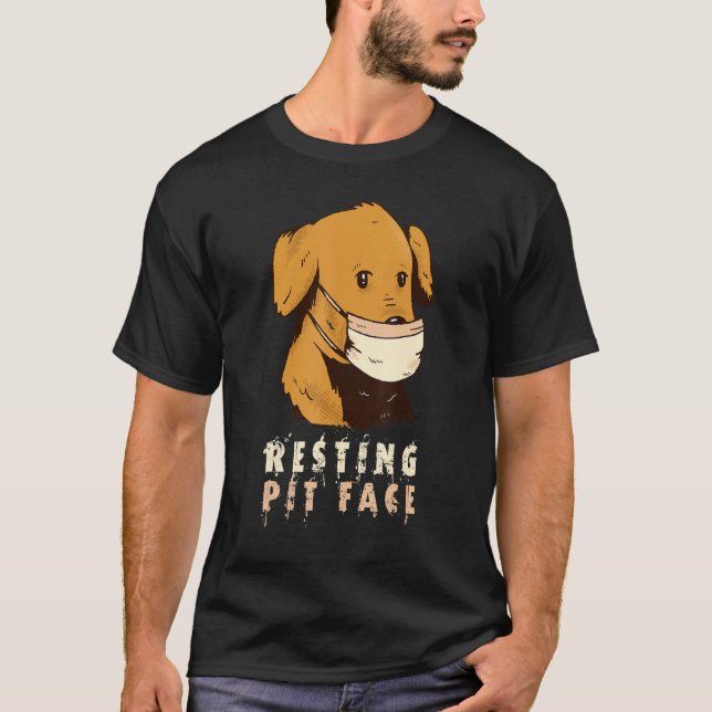 Hunde Maske Gesichtshälfte Grube Gesichtsausdruck  T-Shirt (Vorderseite)