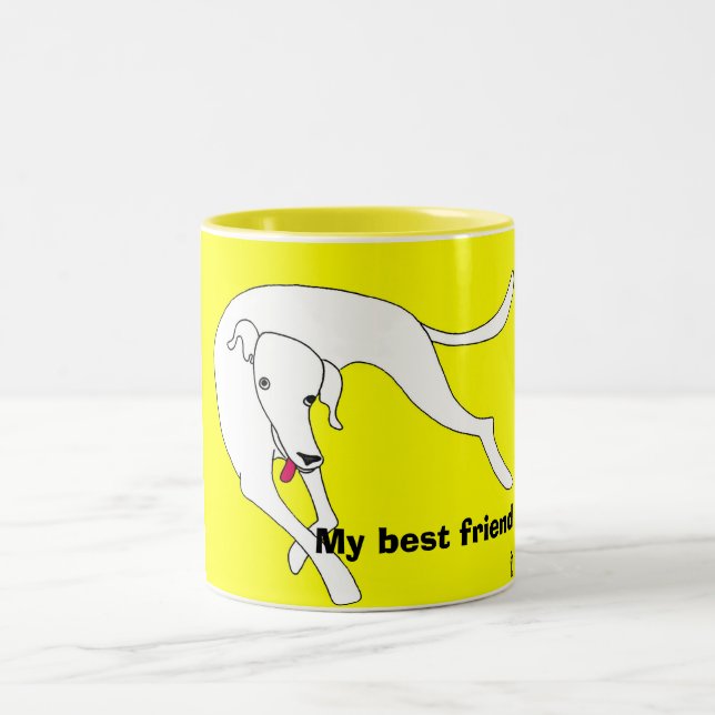 Hunde, mein bester Freund Zweifarbige Tasse (Mittel)