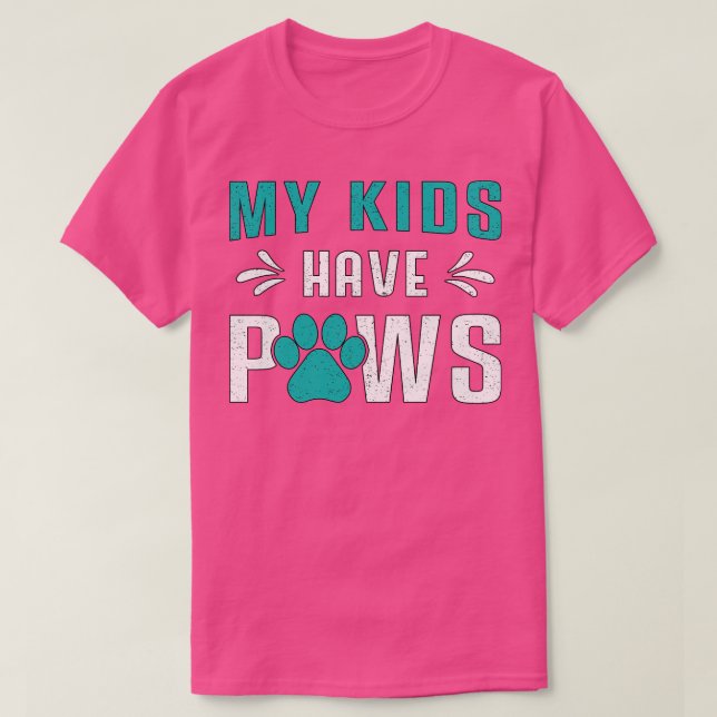 Hunde meine Kinder haben Pfoten Hunde Welpen Haust T-Shirt (Design vorne)