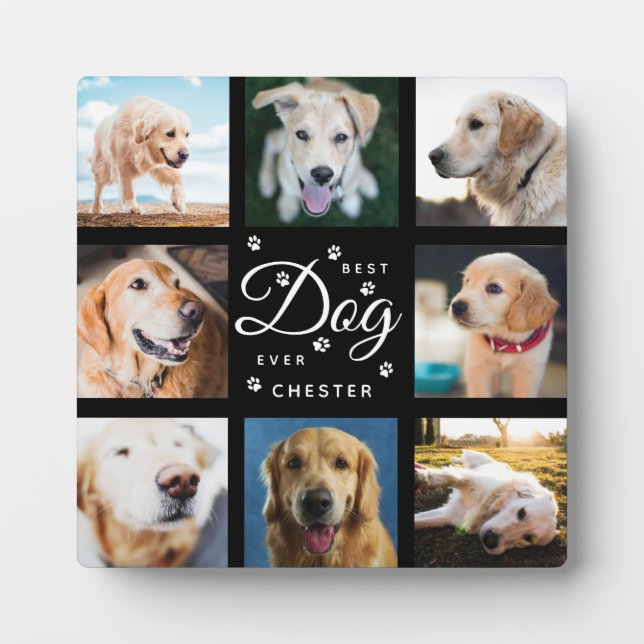 Hunde-Memorial Geschenk Bester Hund je Rustikales  Fotoplatte (Vorderseite)
