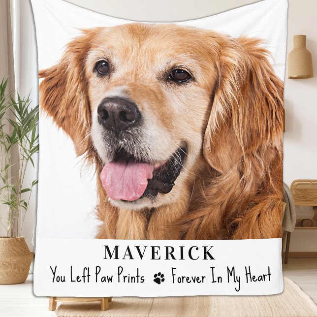 Hunde Memorial Pet Loss Geschenk Foto Personalisie Fleecedecke (Von Creator hochgeladen)