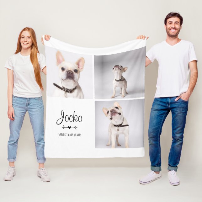 Hunde-Memorial Pet Loss Keepake Foto Collage Fleecedecke (Beispiel)