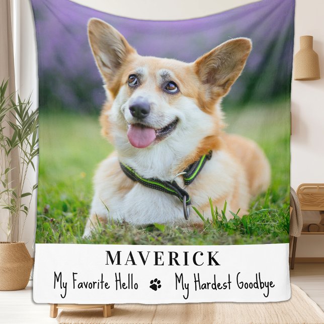 Hunde-Memorial Pet Loss Modernes Foto Personalisie Fleecedecke (Von Creator hochgeladen)