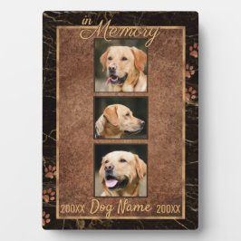 Hunde-Memory-Marble Rustikaler Gold-Keepake Fotoplatte