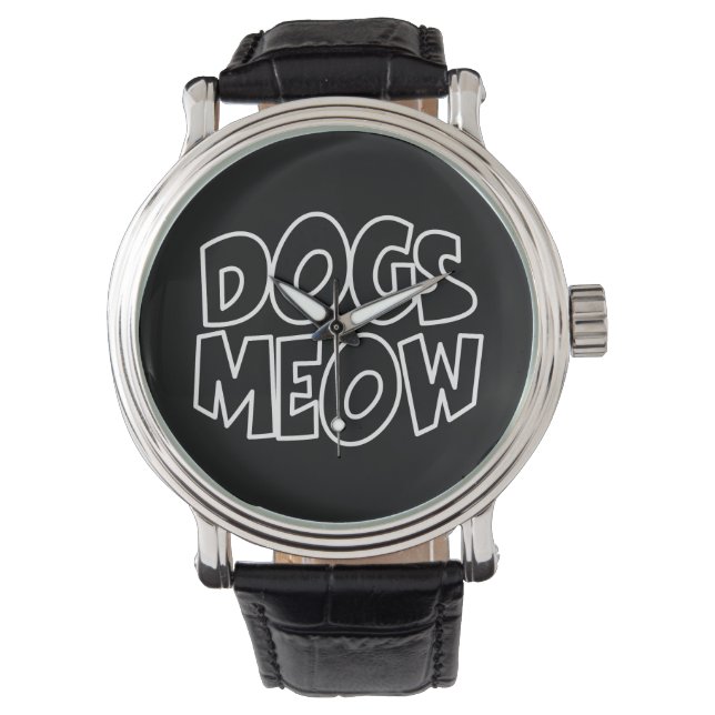 Hunde Meow Armbanduhr (Vorderseite)