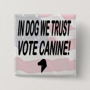 Hunde mit amerikanischer Flagge abstimmen Button