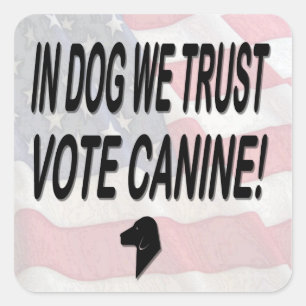 Hunde mit amerikanischer Flagge abstimmen Quadratischer Aufkleber