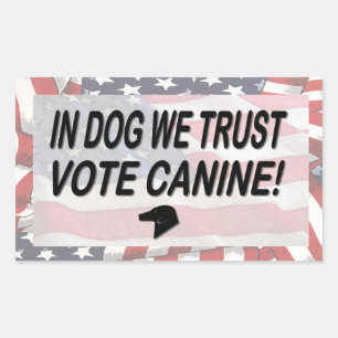 Hunde mit amerikanischer Flagge abstimmen Rechteckiger Aufkleber