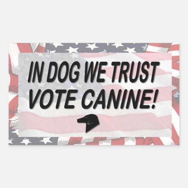 Hunde mit amerikanischer Flagge abstimmen Rechteckiger Aufkleber (Vorderseite)