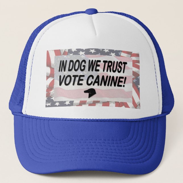 Hunde mit amerikanischer Flagge abstimmen Truckerkappe (Vorderseite)