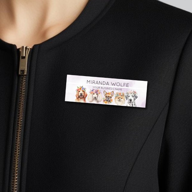 Hunde mit Blume, Aquarell Namensschild (Von Creator hochgeladen)