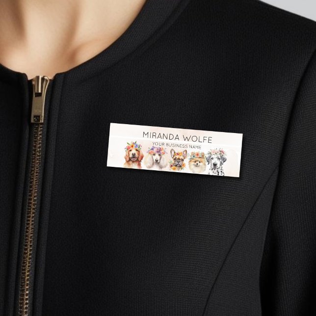 Hunde mit Blume, Aquarell Namensschild (Von Creator hochgeladen)