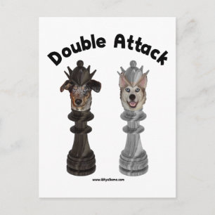 Hunde mit doppelten Angriffen Postkarte