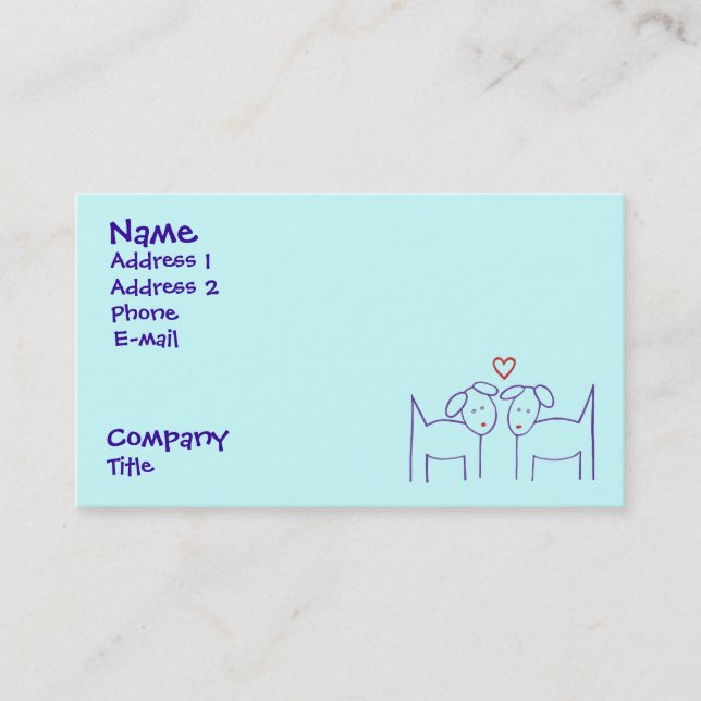 Hunde mit Herz Visitenkarte (Vorderseite)