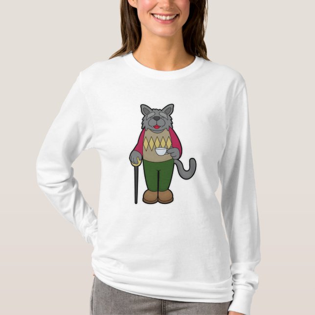 Hunde mit Kaffee-Cup T-Shirt (Vorderseite)