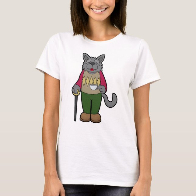 Hunde mit Kaffee-Cup T-Shirt (Vorderseite)