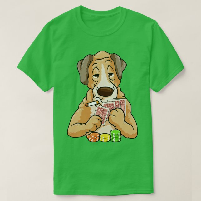 Hunde mit Karten und Chips T-Shirt (Design vorne)