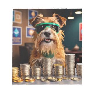 Hunde mit Kryptomünzen Notizblock