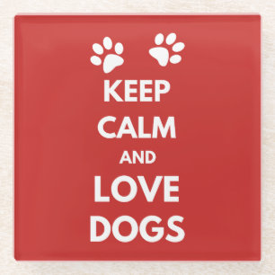 Hunde mit Liebe und Ruhe behalten Glasuntersetzer
