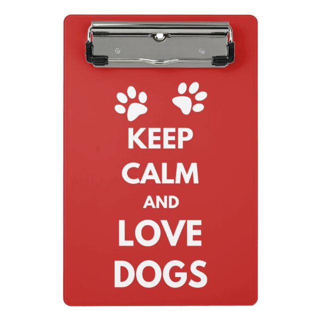 Hunde mit Liebe und Ruhe behalten Mini Klemmbrett (Vorderseite)