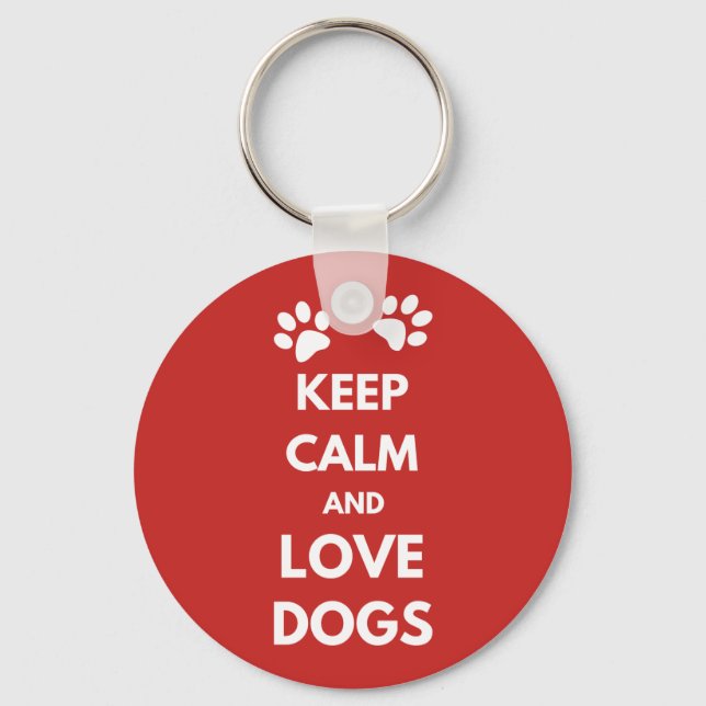 Hunde mit Liebe und Ruhe behalten Schlüsselanhänger (Vorderseite)
