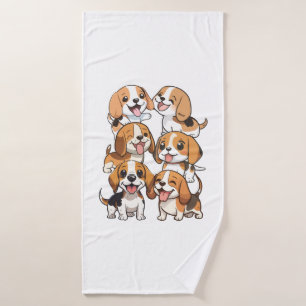Hunde mit niedlichem Beagle Badehandtuch