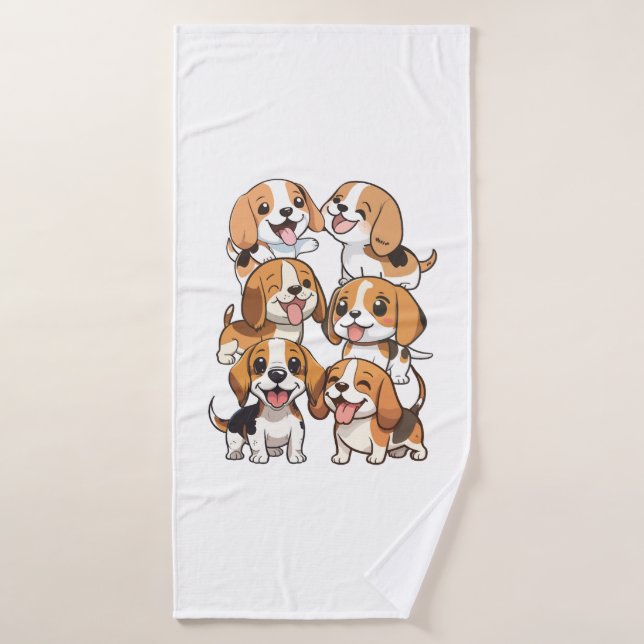 Hunde mit niedlichem Beagle Badehandtuch (Badehandtuch)