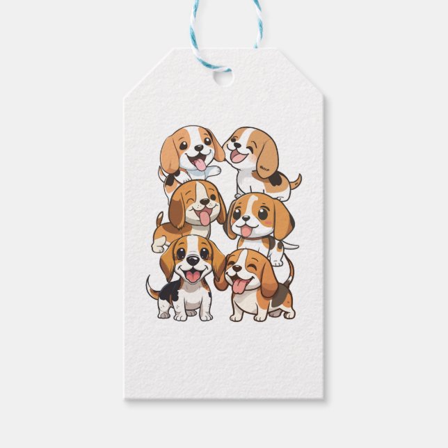 Hunde mit niedlichem Beagle Geschenkanhänger (Vorderseite)