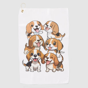 Hunde mit niedlichem Beagle Golfhandtuch