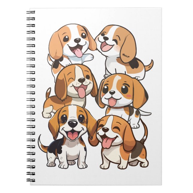 Hunde mit niedlichem Beagle Notizblock (Vorderseite)