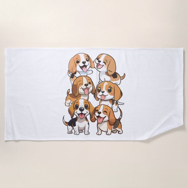 Hunde mit niedlichem Beagle Strandtuch (Vorderseite)
