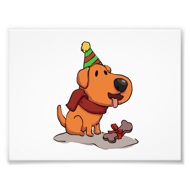 Hunde mit Party Hut Cartoon | Farbe wählen Fotodruck (Vorne)