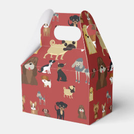 Hunde mit rotem Hintergrund Geschenkschachtel