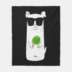 Hunde mit Sonnenbrille spielen Tischtennis Spaß Sp Fleecedecke