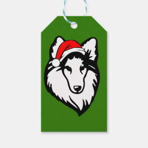 Hunde mit Weihnachts-Weihnachtsmannmütze Geschenkanhänger