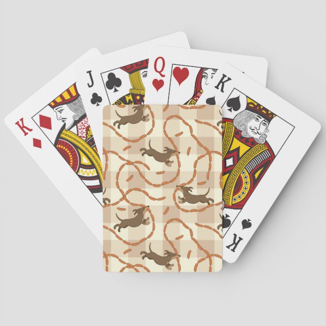 Hunde mit Würstchenuntergrund Spielkarten (Rückseite)