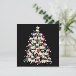Hunde Mops Weihnachtsbaum Niedliche Weihnachtslied Feiertagskarte