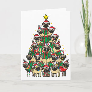 Hunde Mops Weihnachtsbaum Süße Weihnachten Jungen  Karte