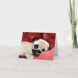 Hunde müder Mops Welpe Blank Notizkarte Karte